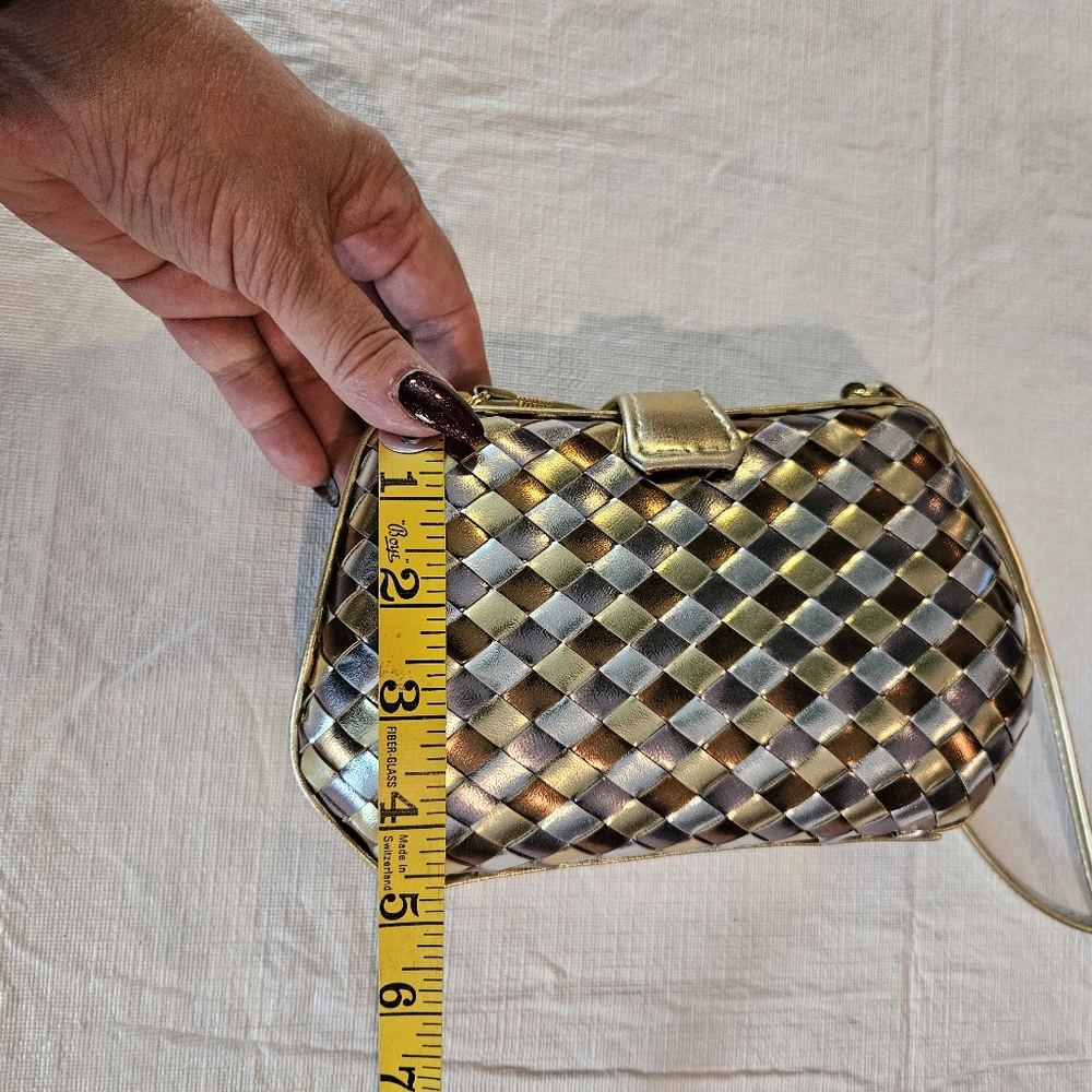 Panache Gold and Brown Woven Clutch - Picture 12 of 15